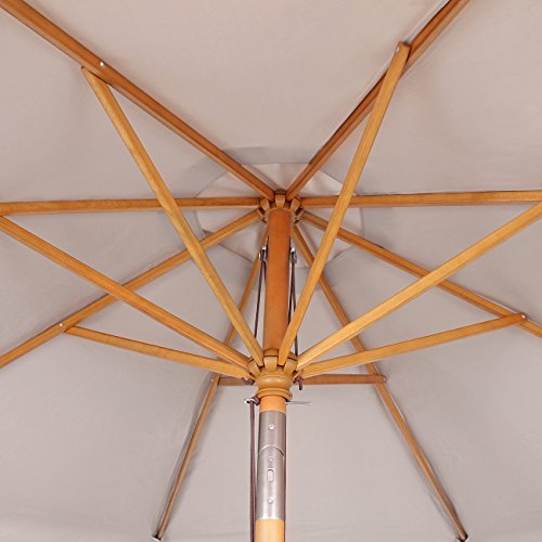 Sonnenschirm mit Kurbel Sekey ® Sonneschirm 300 cm Holz