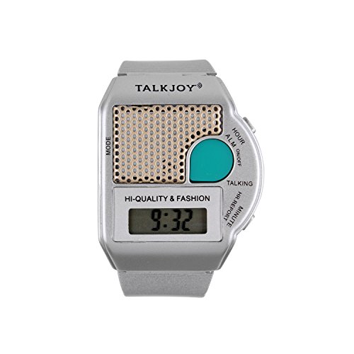 Sprechende Armbanduhr TalkJoy Silber Wecker Ansage Uhrzeit