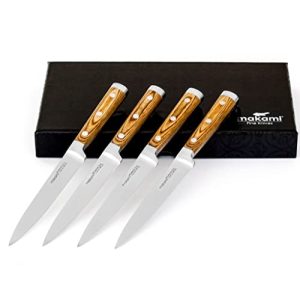 Steakmesser makami 4er-Set Premium, scharf, glatte Klinge