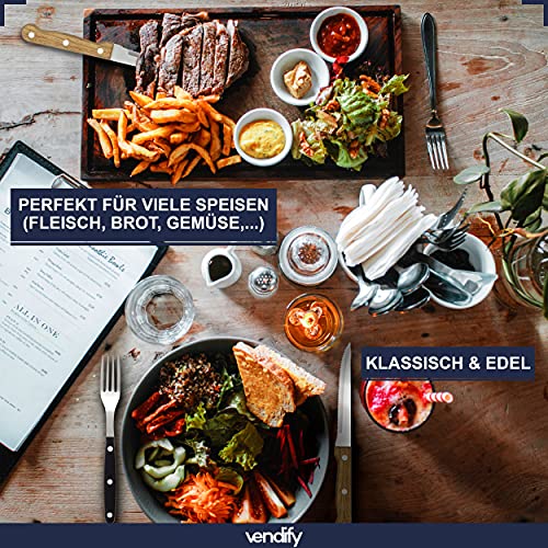 Steakmesser vendify ® Premium Set 6-teilig mit Holz-Griff