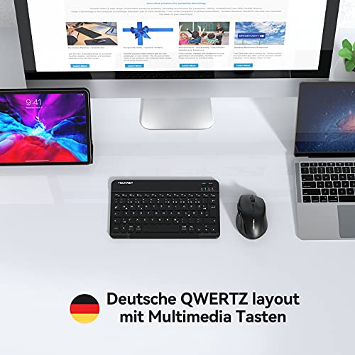 Tablet-Tastatur TECKNET Bluetooth Tastatur, Ultra Dünn Wireless