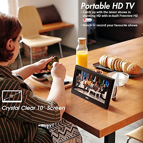 Tragbarer Fernseher August DA100D, 10” Tragbarer HD TV DVB-T2
