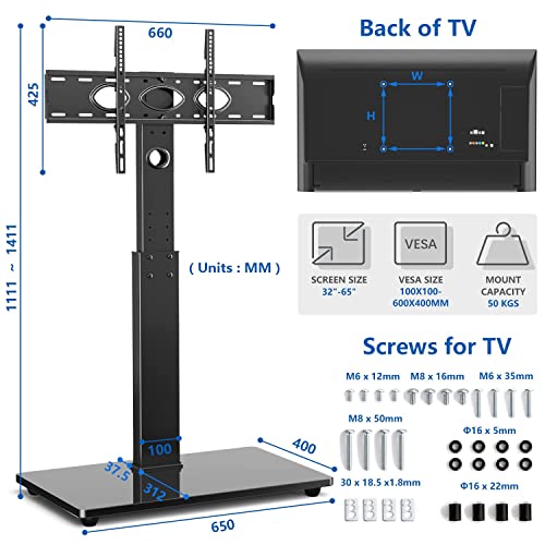 TV-Ständer (65 Zoll) Rfiver, für 32-65 Zoll Fernseher, schwenkbar