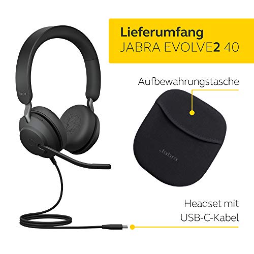 USB-C-Headset Jabra Evolve2 40 PC Headset, Noise Cancelling