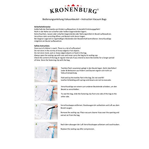 Vakuumbeutel Kronenburg für Kleidung 20er Set, 3 Größen