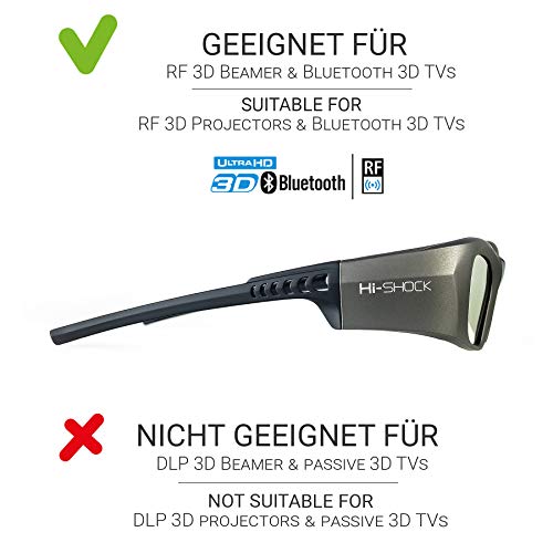 Videobrille Hi-Shock BT/RF Pro Oxid Diamond, Bluetooth 3D Brille