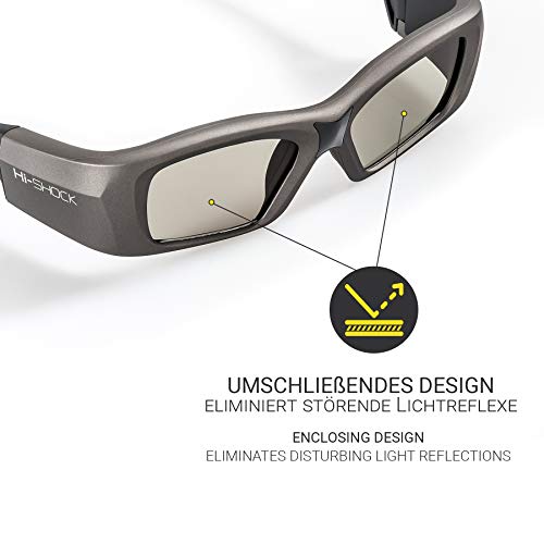 Videobrille Hi-Shock BT/RF Pro Oxid Diamond, Bluetooth 3D Brille