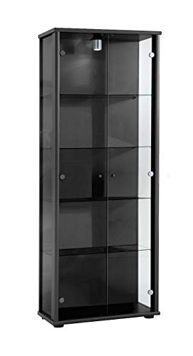 Die beste vitrine k moebel glas in schwarz 176x67x33 cm beleuchtet Bestsleller kaufen