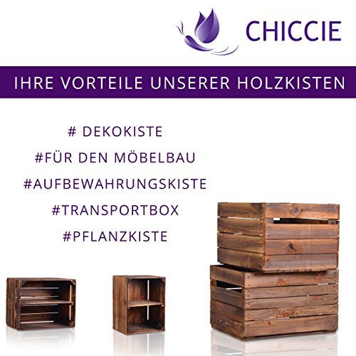 Weinkiste CHICCIE 2 Set Holzkiste im Vintage Look, 22x20cm