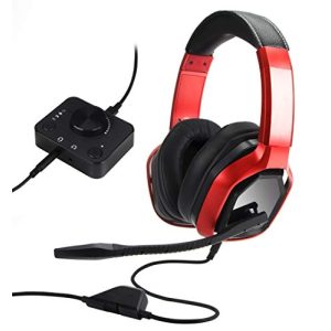 Wireless-Gaming-Headset Amazon Basics, mit Audiomixer, rot