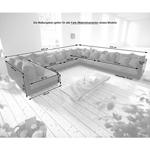 Wohnlandschaft DELIFE Couch Clovis XXL, mit Hocker
