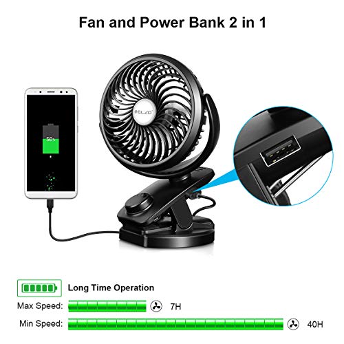 Akku-Ventilator ELZO USB Ventilator, 4800mAh Power Bank