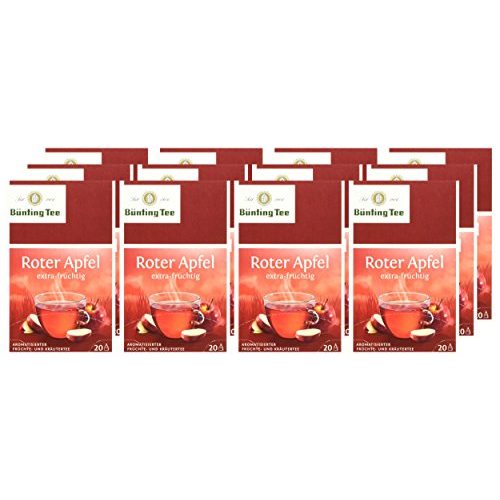 Apfeltee Bünting Tee Roter Apfel, 12er Pack (12 x 50 g)