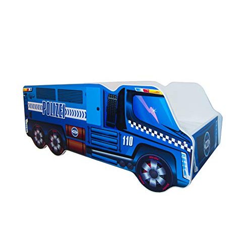 Die beste autobett alcube polizei lkw 140x70 cm mit kantenschutz blau Bestsleller kaufen