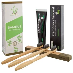 Bambus-Zahnbürste BambusEnge inkl. Aktivkohle Zahnpasta, Set