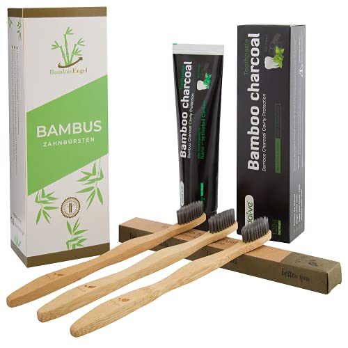 Die beste bambus zahnbuerste bambusenge inkl aktivkohle zahnpasta set Bestsleller kaufen