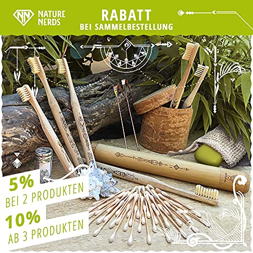Bambus-Zahnbürste NATURE NERDS 4er Pack, Mittel