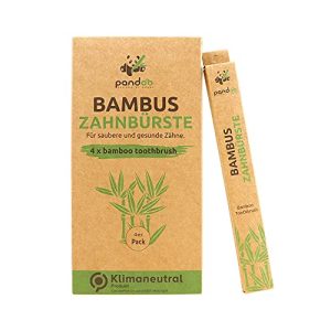 Bambus-Zahnbürste pandoo 4er-Sparset umweltfreundlich