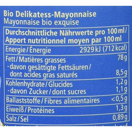 Bio-Mayonnaise Alnatura Bio Delikatess-Mayonnaise mit Ei, 6er