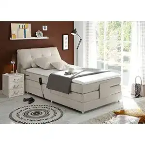 Boxspringbett 120×200 Froschkönig24 Concord mit Motor Beige