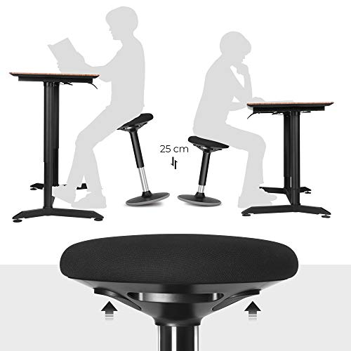 Bürohocker SONGMICS ergonomisch, 360° Drehstuhl, schwarz