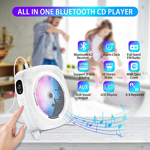 CD-Player Wandmontage Gueray mit Bluetooth HiFi Lautsprecher