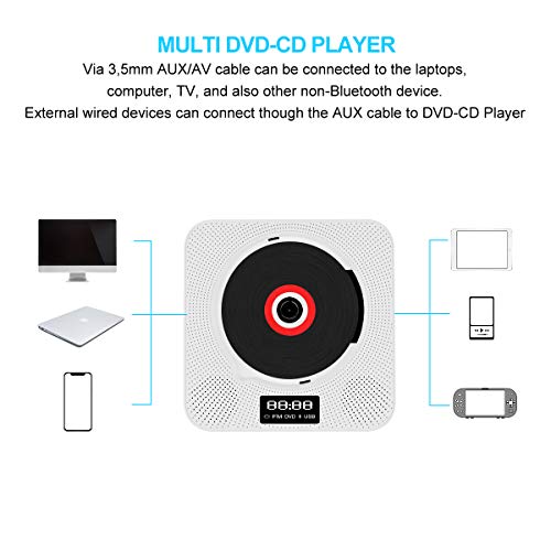 CD-Player Wandmontage ROVLAK DVD Player Bluetooth Tragbar