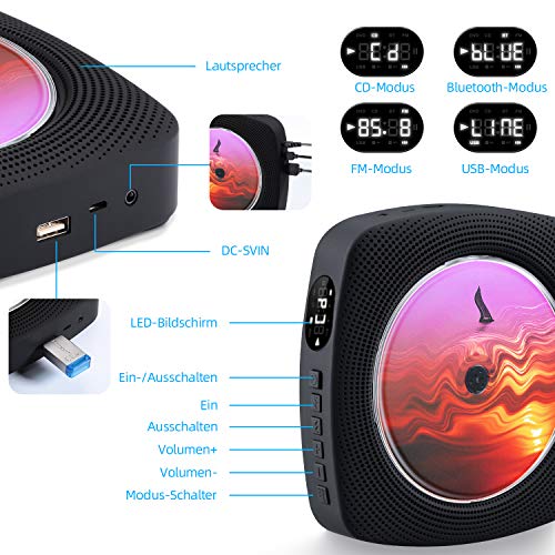 CD-Player Wandmontage Smartip 4000mAh Wiederaufladbar