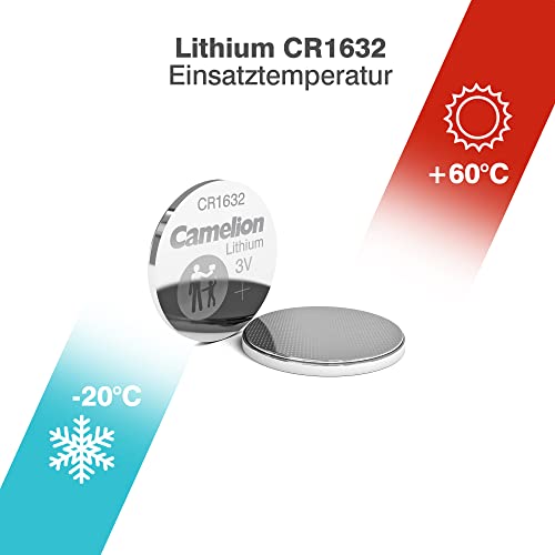 CR1632 Camelion 13005632 – Lithium Knopfzellen-Batterie, 5er