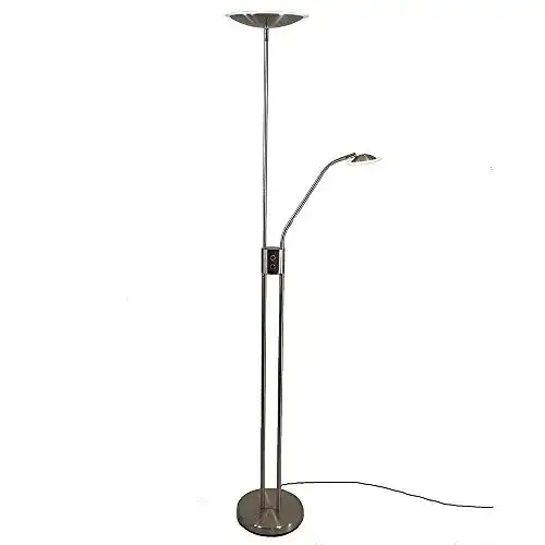 Deckenfluter Dapo LED–Fluter LUAM mit Leseleuchte dimmbar