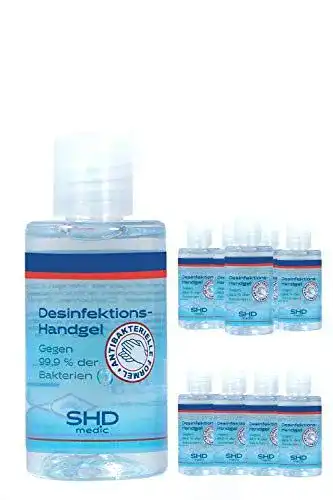 Desinfektionsgel für unterwegs SHD Handels GmbH, 10x je 60ml