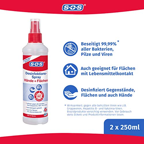 Desinfektionsmittel (500ml) SOS Desinfektions-Spray: 2X250ml