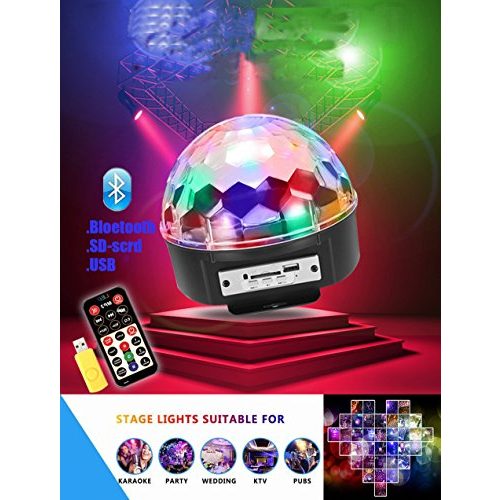 Discokugel Kinder Pusheng LED DJ Lichteffekte MP3 RGB 9 Farben