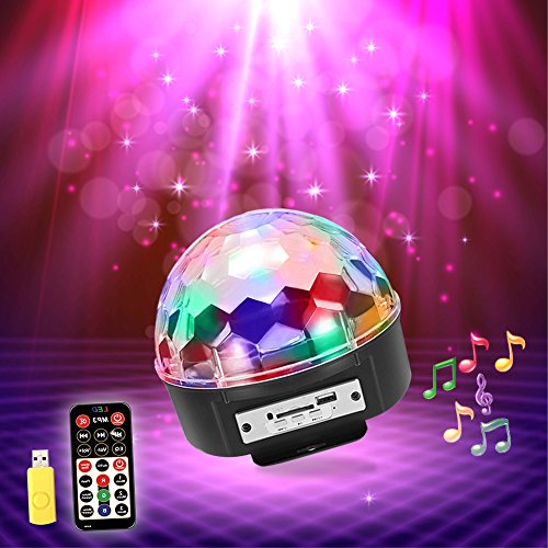 Discokugel Kinder Pusheng LED DJ Lichteffekte MP3 RGB 9 Farben