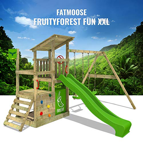 Doppelschaukel mit Rutsche Fatmoose Spielturm FruityForest