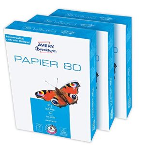Druckerpapier 80g AVERY Zweckform 2574, 1.500 Blatt, hochweiß