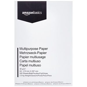 Druckerpapier Amazon Basics, DIN A4, 80 g/m², 500 Blatt, Weiß