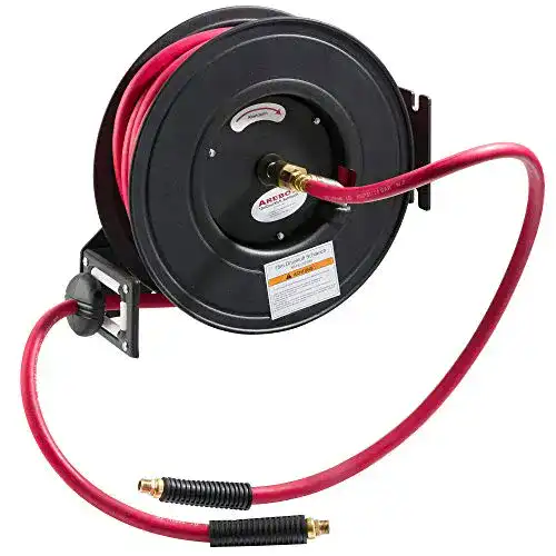Druckluftschlauch-Aufroller 15m Arebos mit Automatik-Aufroller
