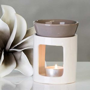 Duftlampe Casablanca Aromabrenner DUO aus Keramik weiß/grau