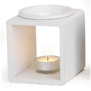 Duftlampe levandeo Farbe: Weiß, Holz + Keramik, Aromalampe