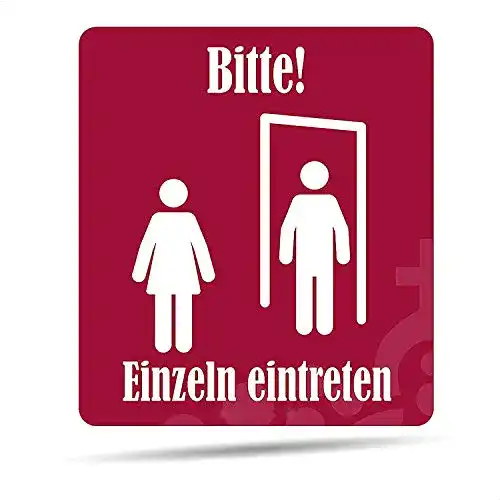 Einzeln-Eintreten-Schild Berossi, Hinweisschild, selbstklebend