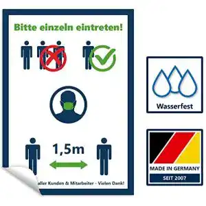 Einzeln-Eintreten-Schild Typographus Hinweis Aufkleber