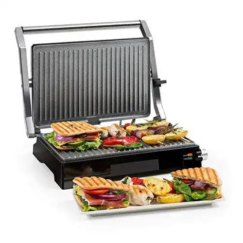 Elektro-Tischgrill mit Deckel Klarstein Buffalo Kontaktgrill, 2000W