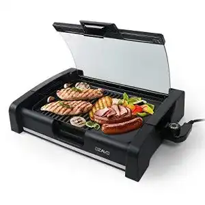 Elektro-Tischgrill mit Deckel OZAVO mit Glasdeckel