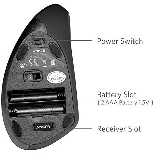 Ergonomische Maus (kabellos) Anker ® 2.4G Wireless Vertikal