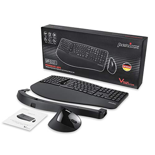 Ergonomische Tastatur kabellos Perixx Periduo-605, Wireless
