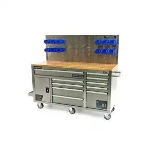 fahrbare Werkbank Tools by HBM Profi aus Edelstahl 158 cm