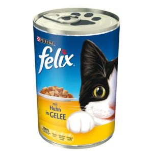 Felix-Katzenfutter FELIX Katzennassfutter in Gelee (mit Huhn) 24er