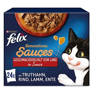 Felix-Katzenfutter FELIX Sensations Saucen Katzenfutter nass, 4er