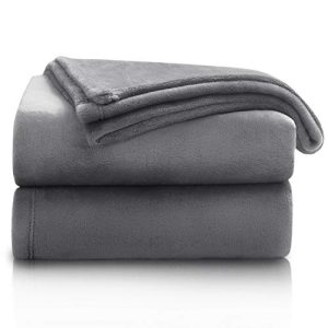 Fleecedecke BEDSURE Kuscheldecke Sofa Decken grau, klein